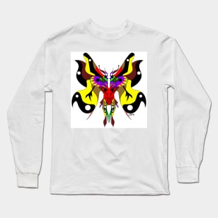 mothman fairy kaiju ecopop in armor of death in totonac patterns Long Sleeve T-Shirt